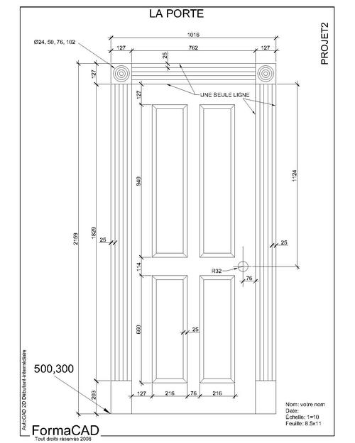 Dessin AutoCAD : Projet 2