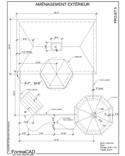 Dessin AutoCAD :
                        Projet 5