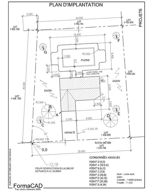 Dessin AutoCAD : Projet 6